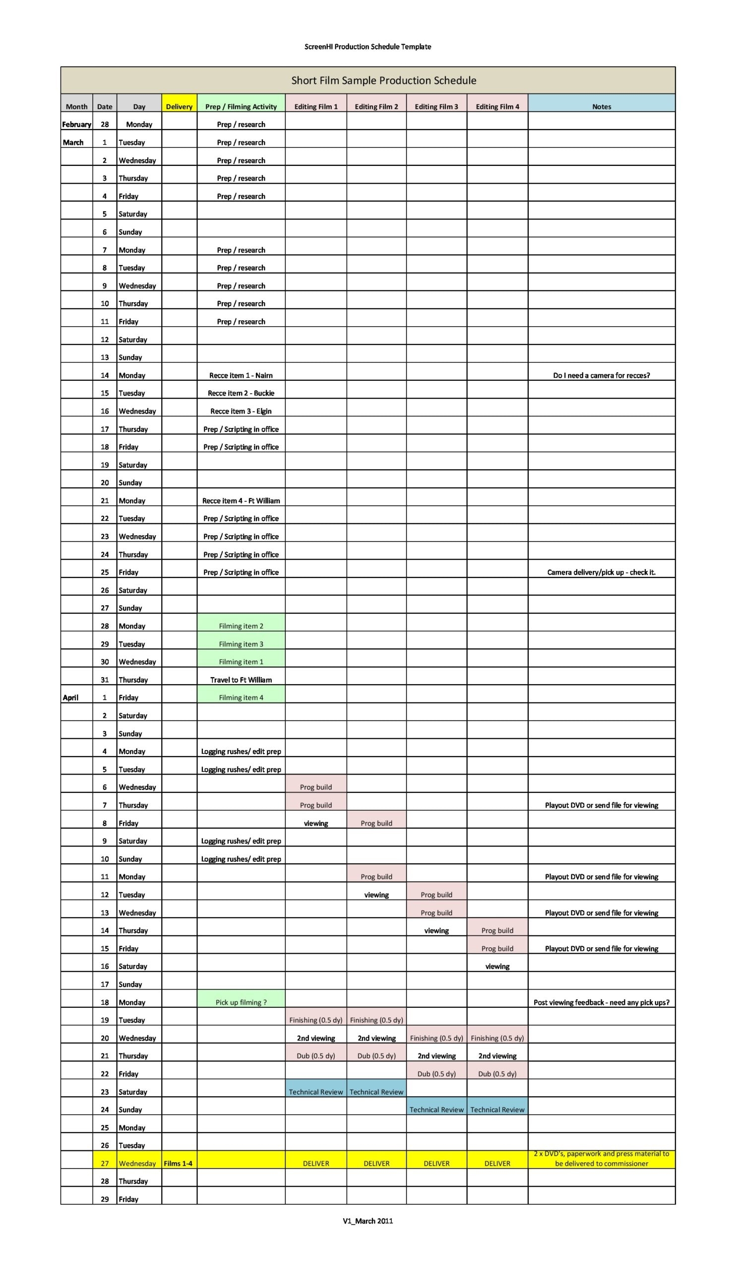 30 Best Production Schedule Templates Excel Word TemplateArchive