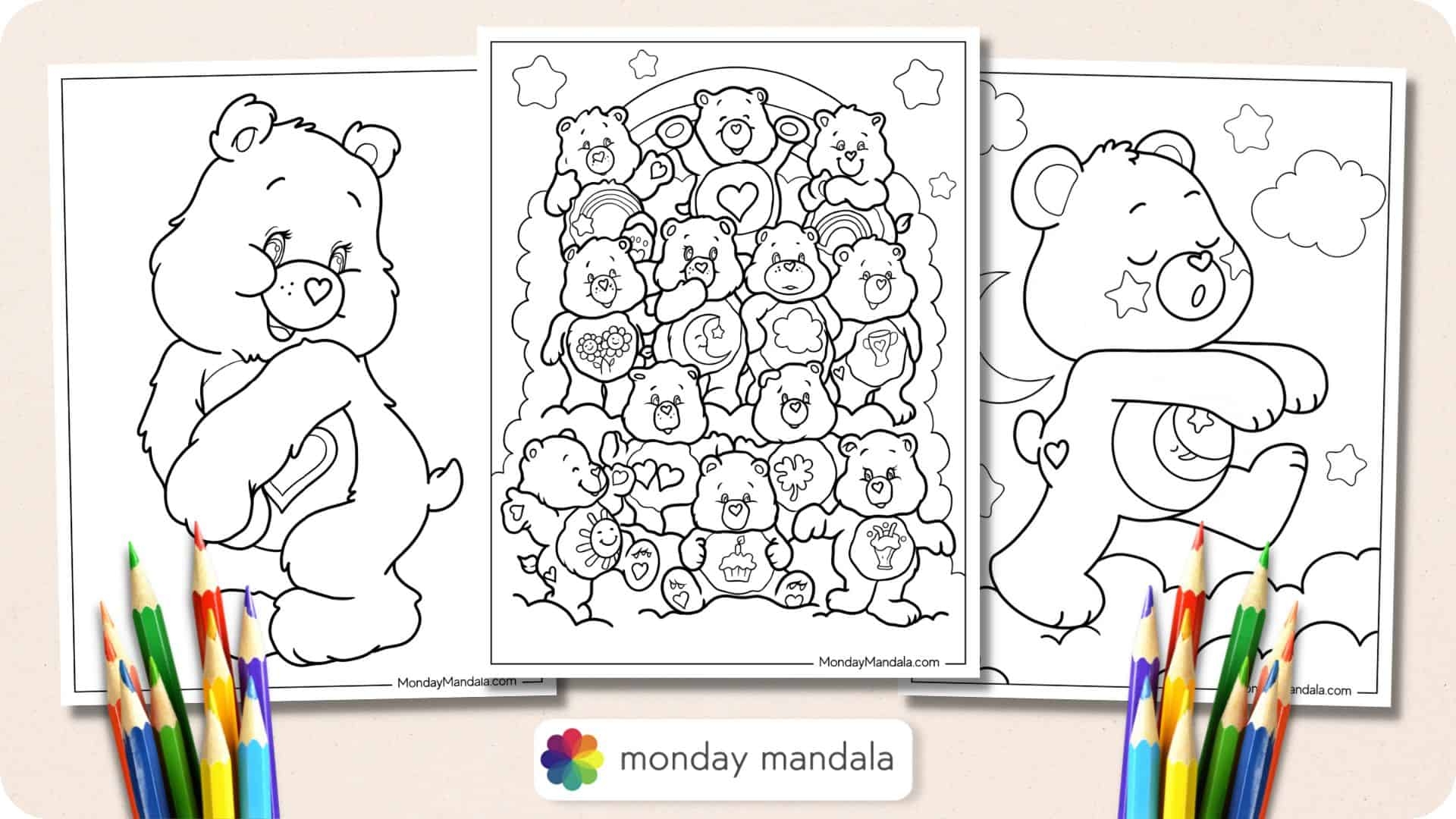 care bear pictures to color
