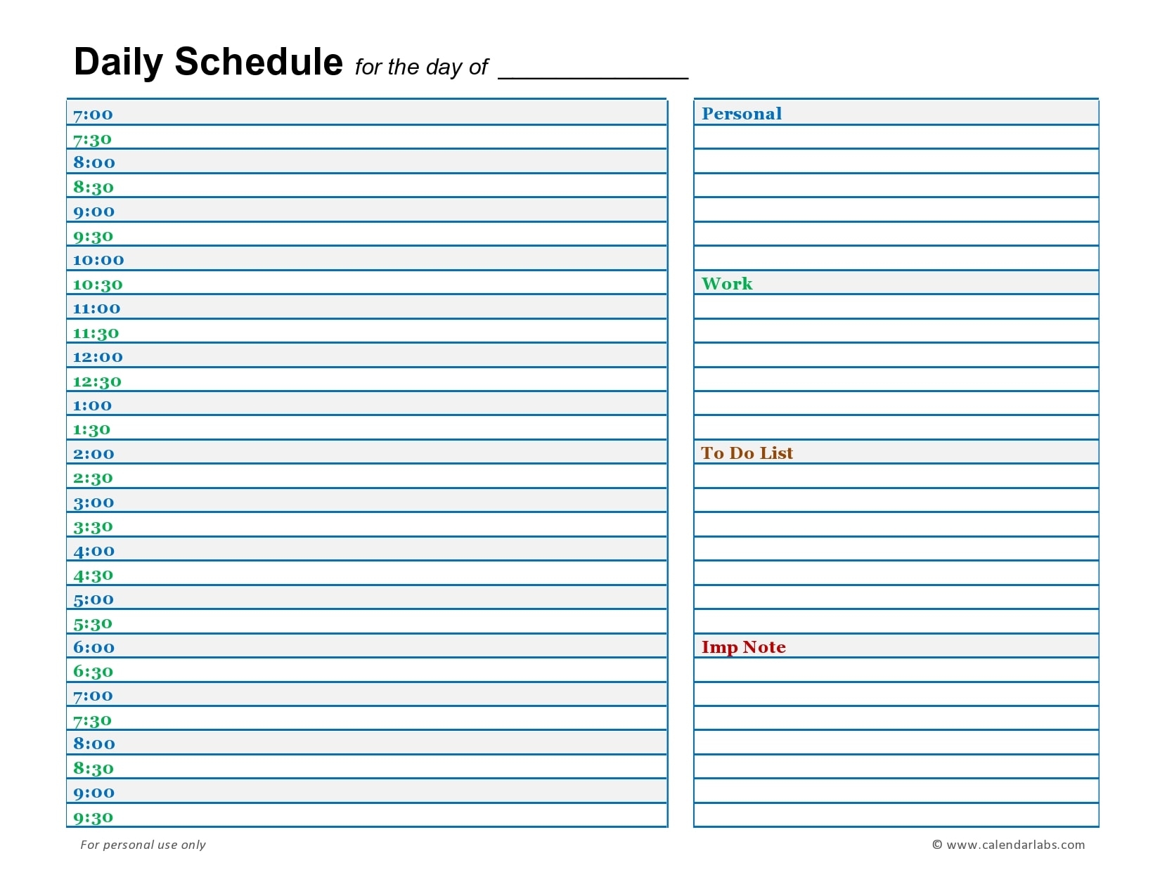30 Free Daily Schedule Templates Excel U0026 Word TemplateArchive