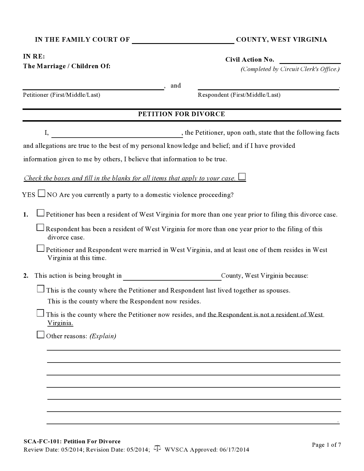 divorce papers printable