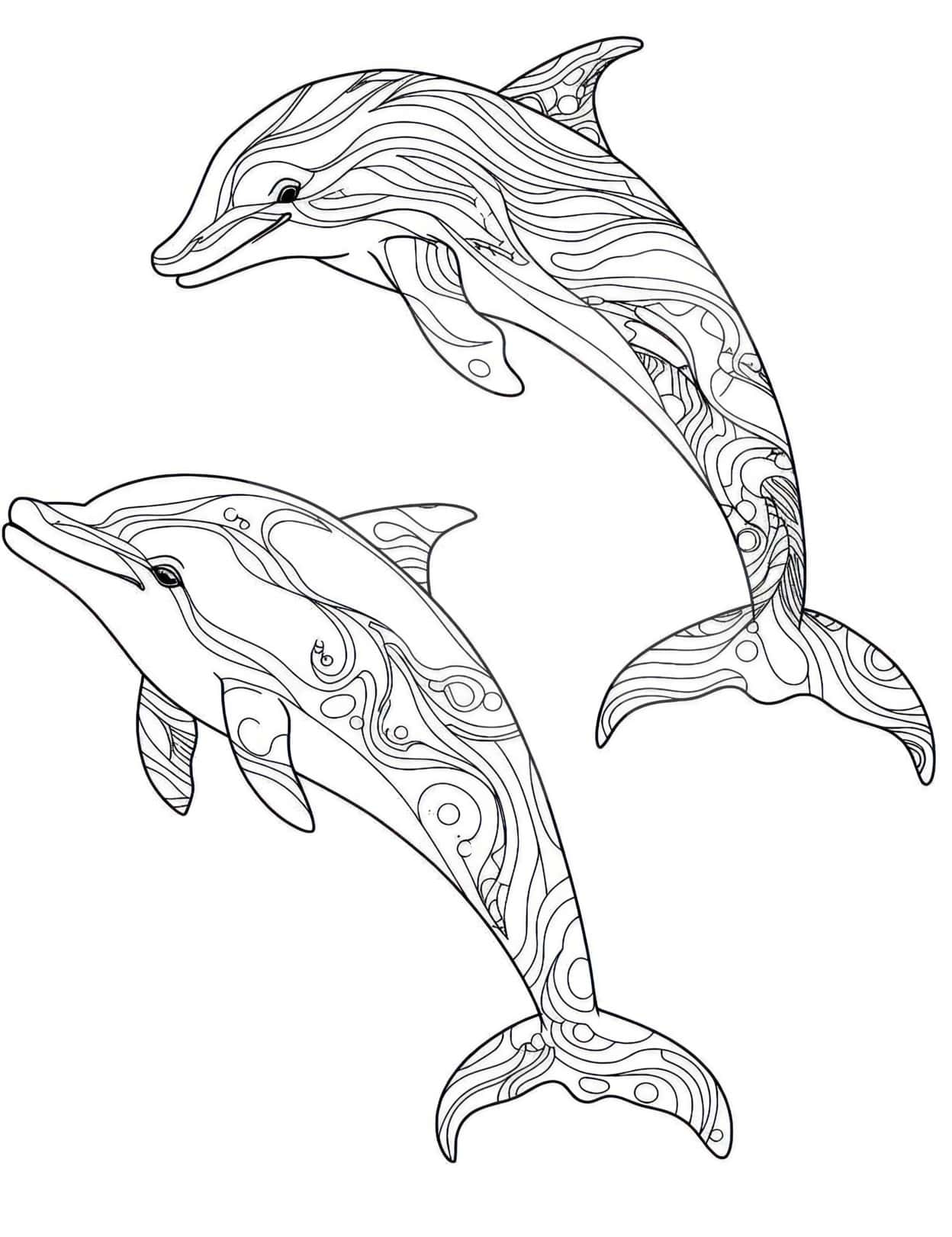 dolphin printable coloring pages