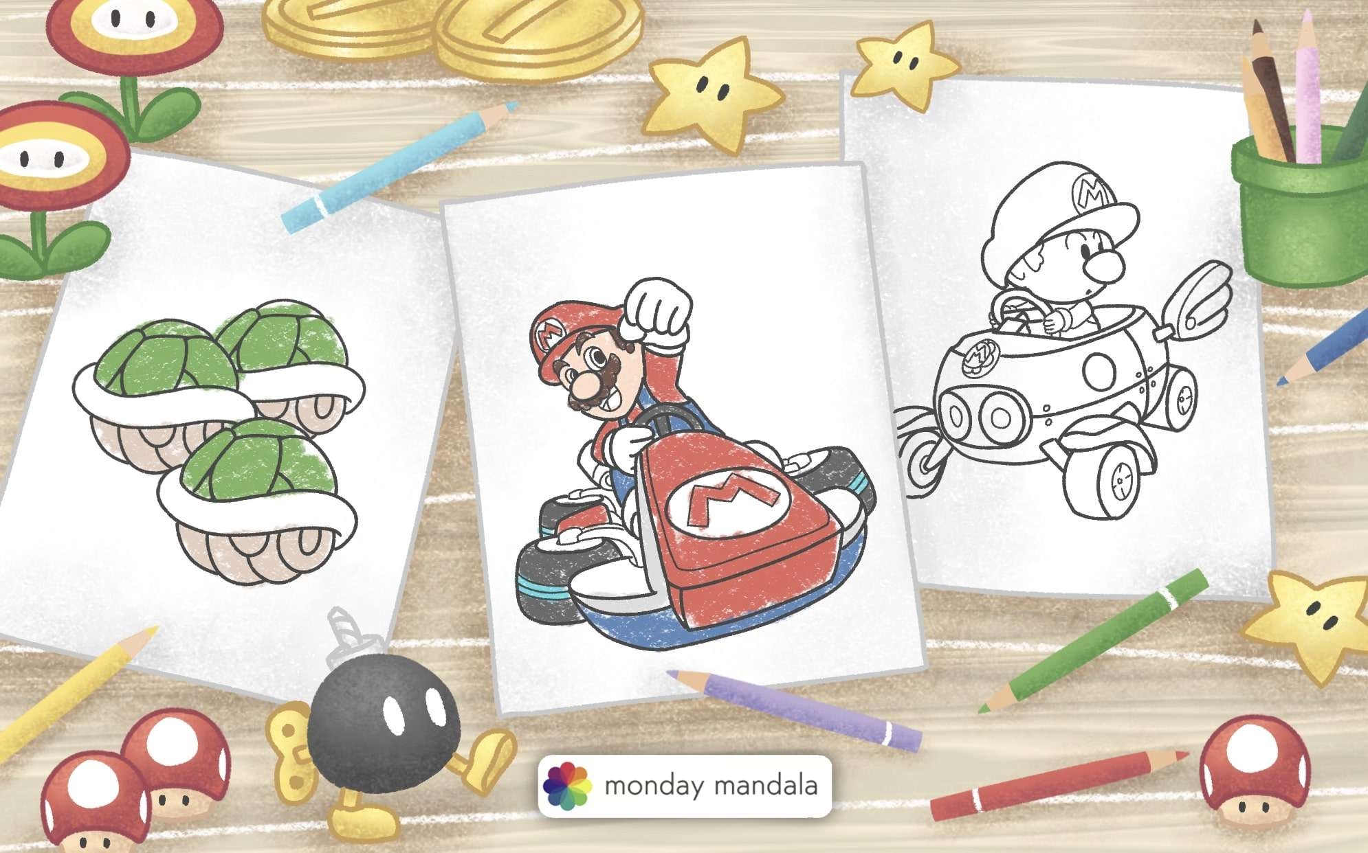 34 Mario Kart Coloring Pages Free PDF Printables 