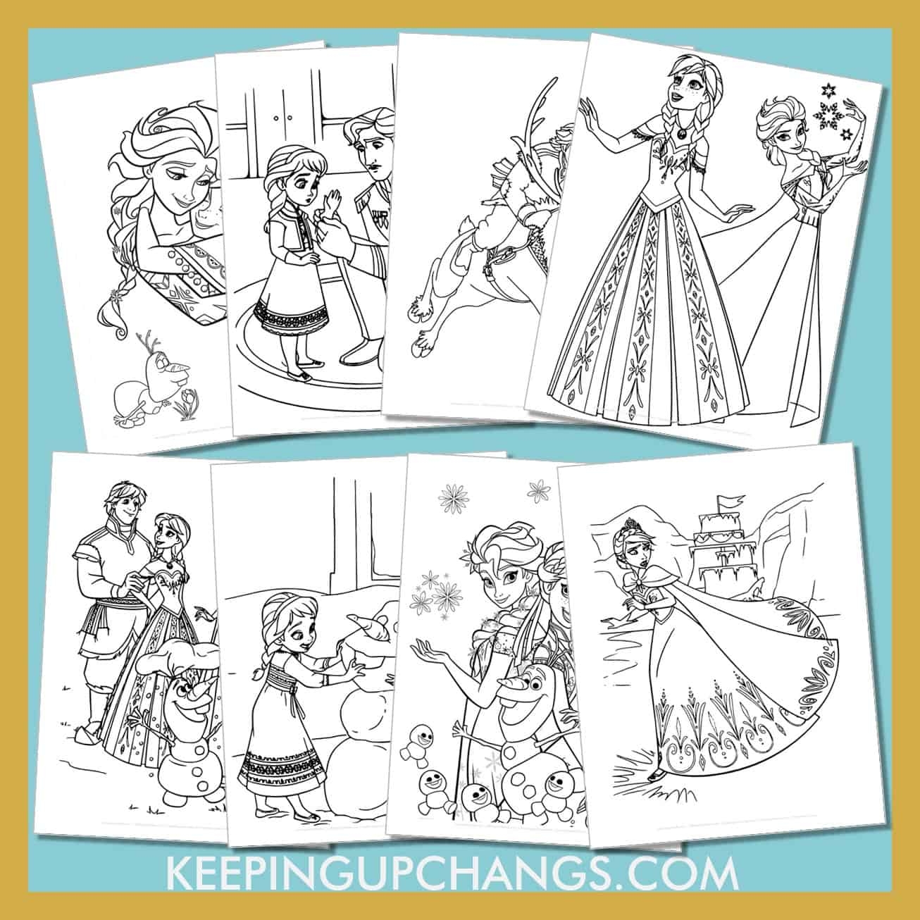 frozen coloring template