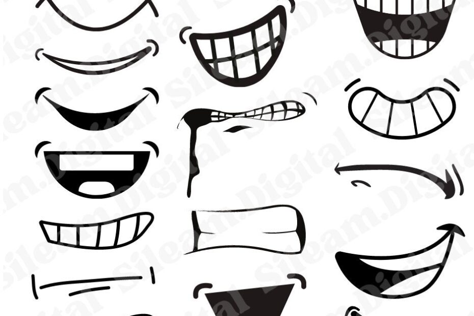 36 Cartoon Mouth PNG Files Digital Files For Cricut Cartoon