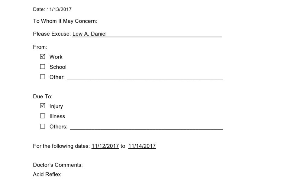36 Free Doctor Note Templates for Work Or School