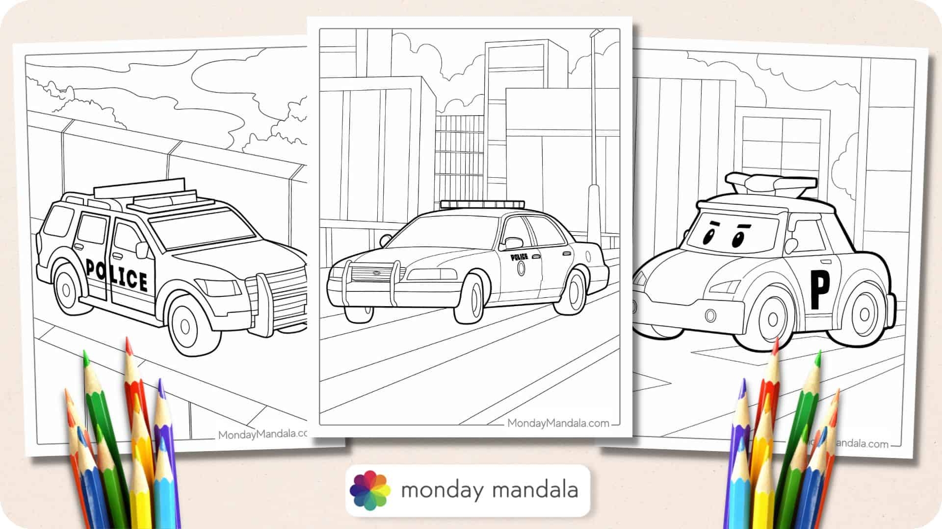 police car coloring pages printable
