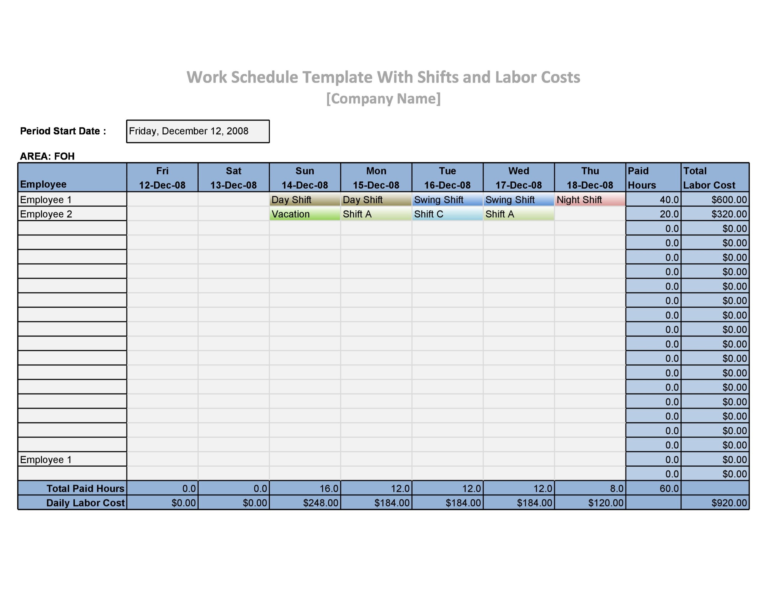 37 Free Employee Schedule Templates Excel Word PDF 