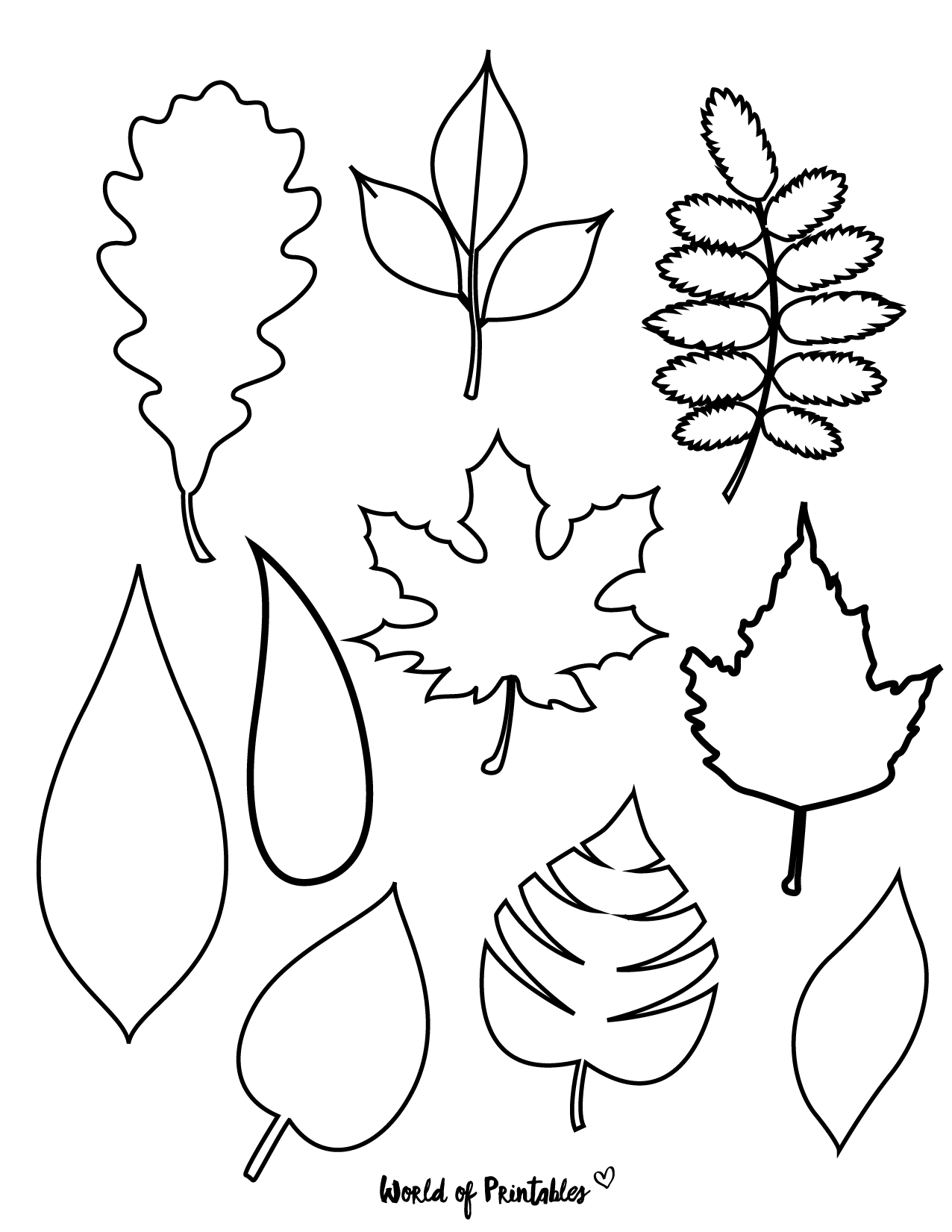 37 Printable Leaf Templates Outlines U0026 Shapes Free World Of 
