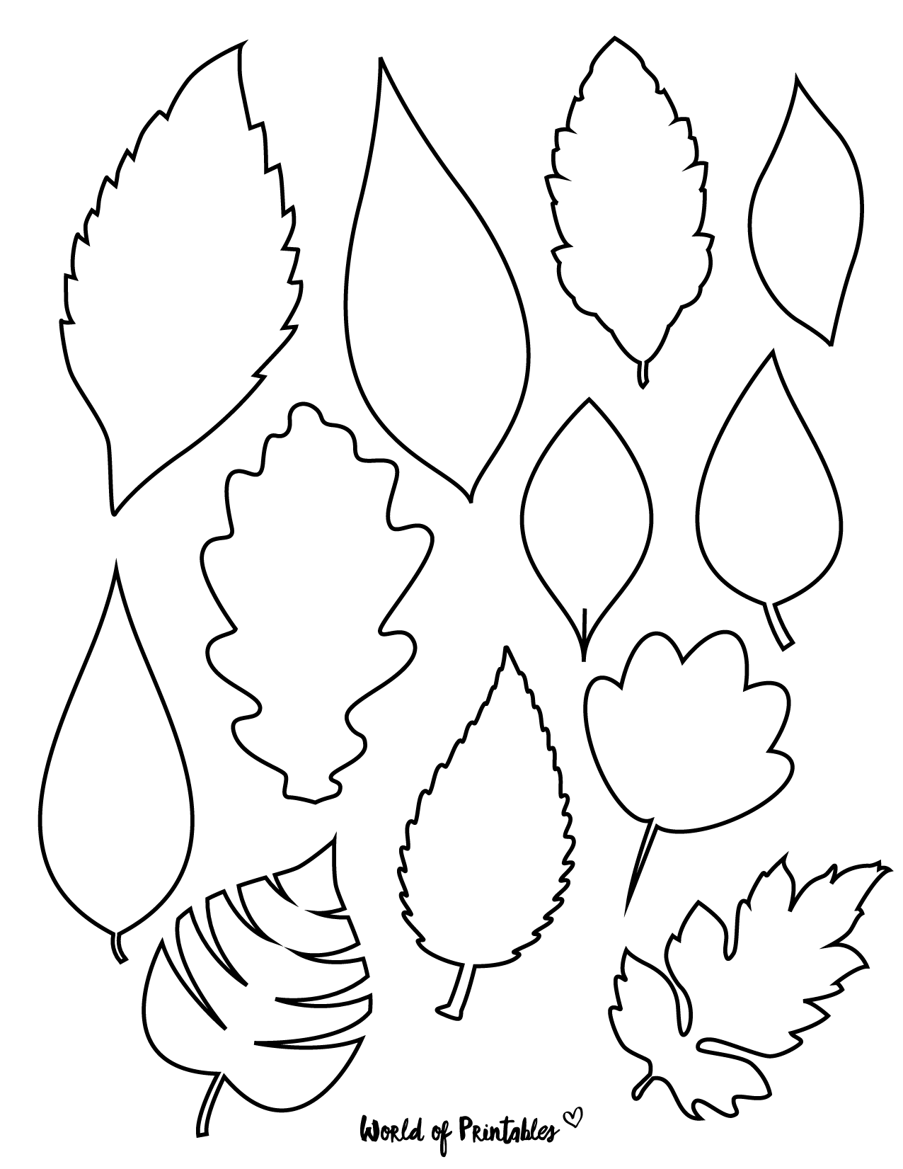 cut out printable leaf template