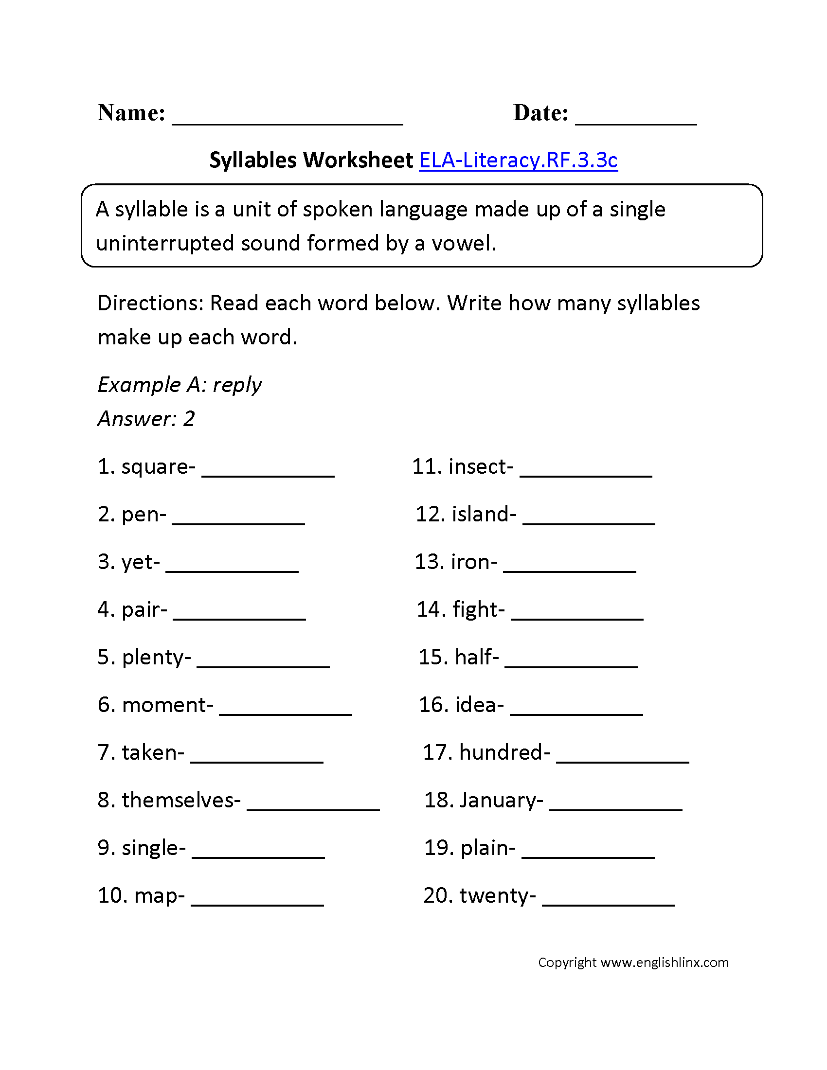 3rd Grade Common Core Reading Foundational Skills Worksheets Worksheets Library