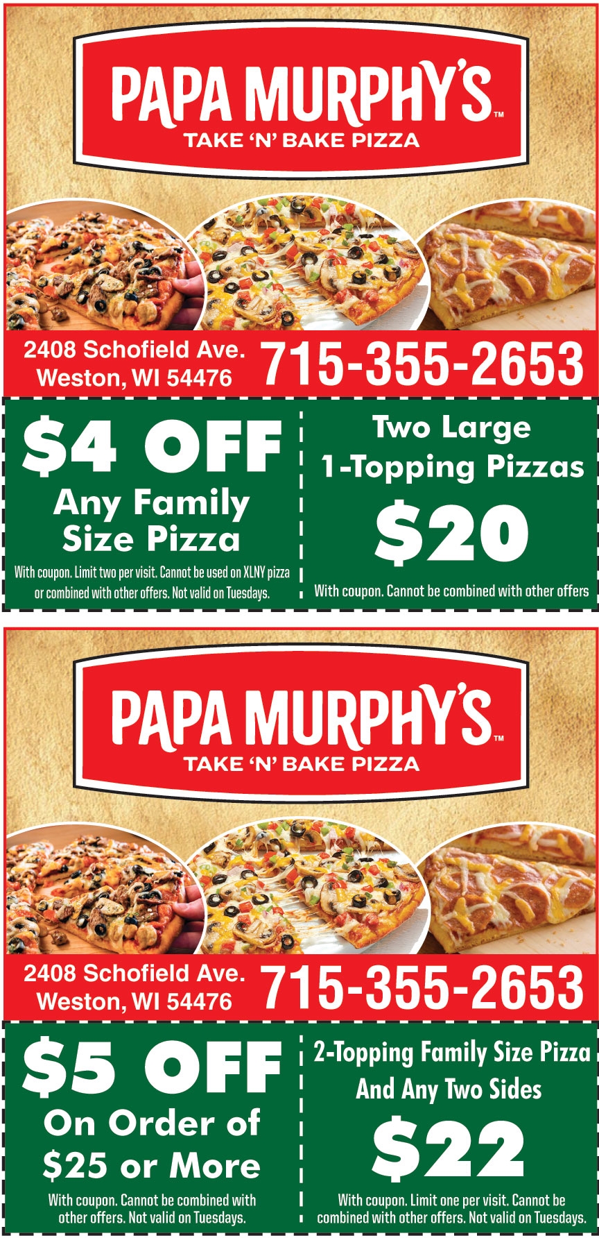  4 OFF ON ANY FAMILY SIZE PIZZA Online Printable Coupons USA Local Free Printable Shopping Coupons
