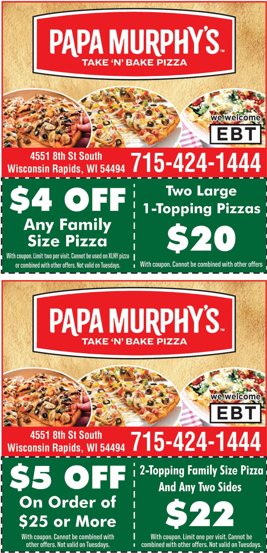  4 OFF ON ANY FAMILY SIZE PIZZA Online Printable Coupons USA Local Free Printable Shopping Coupons