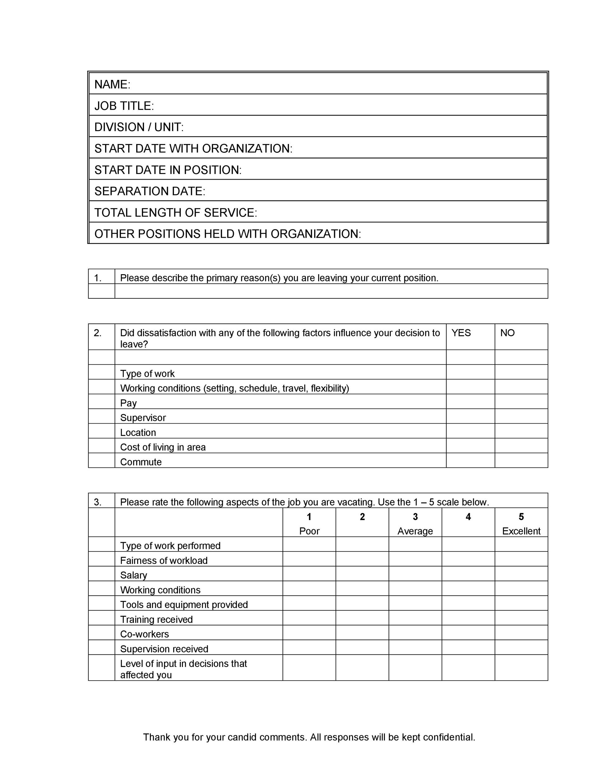 40 Best Exit Interview Templates U0026 Forms TemplateLab