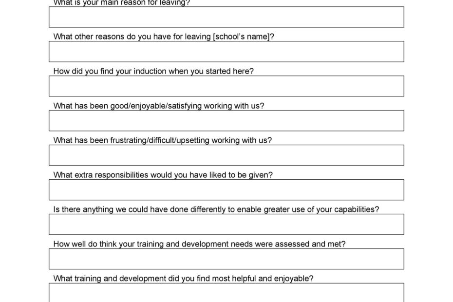 40 Best Exit Interview Templates U0026 Forms TemplateLab