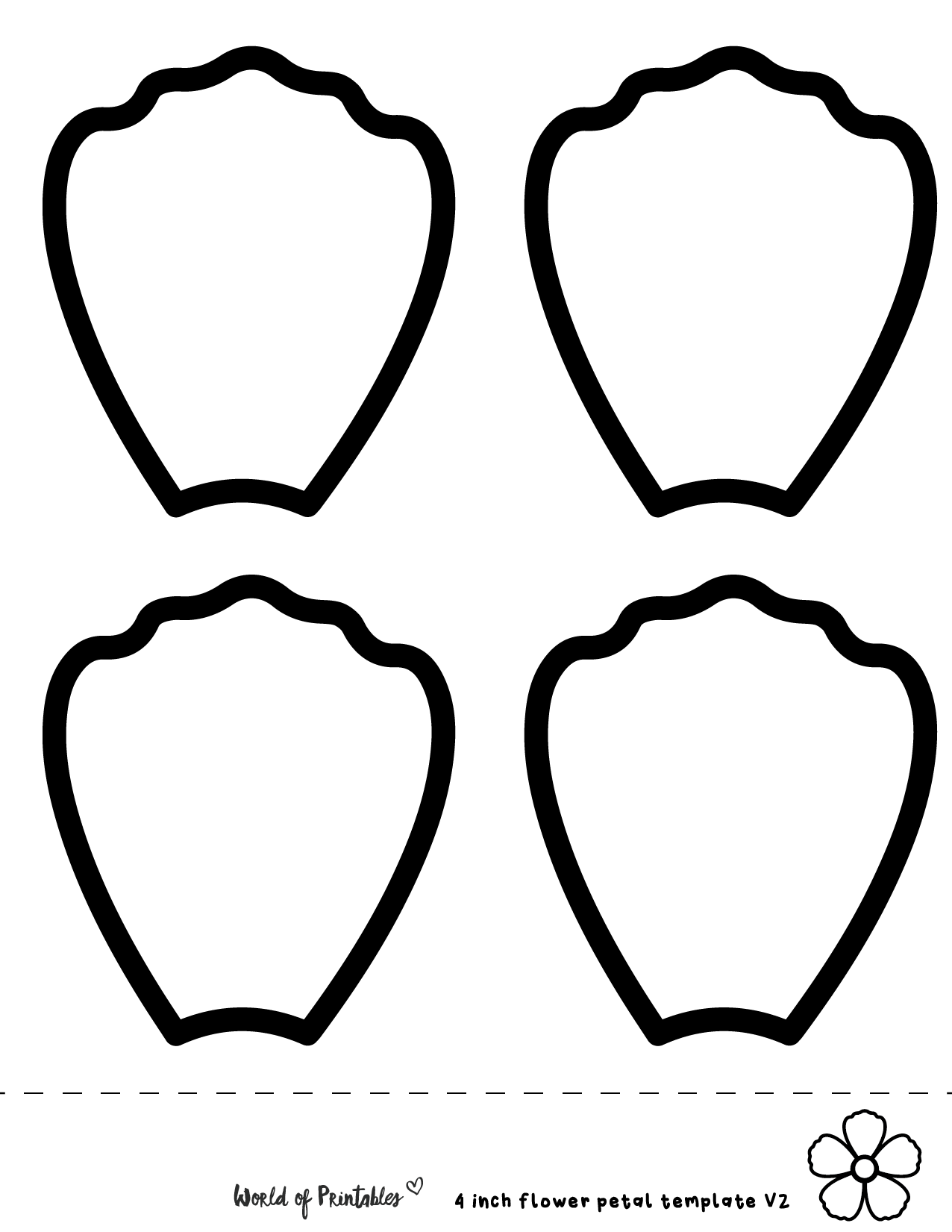 rose petals template printable