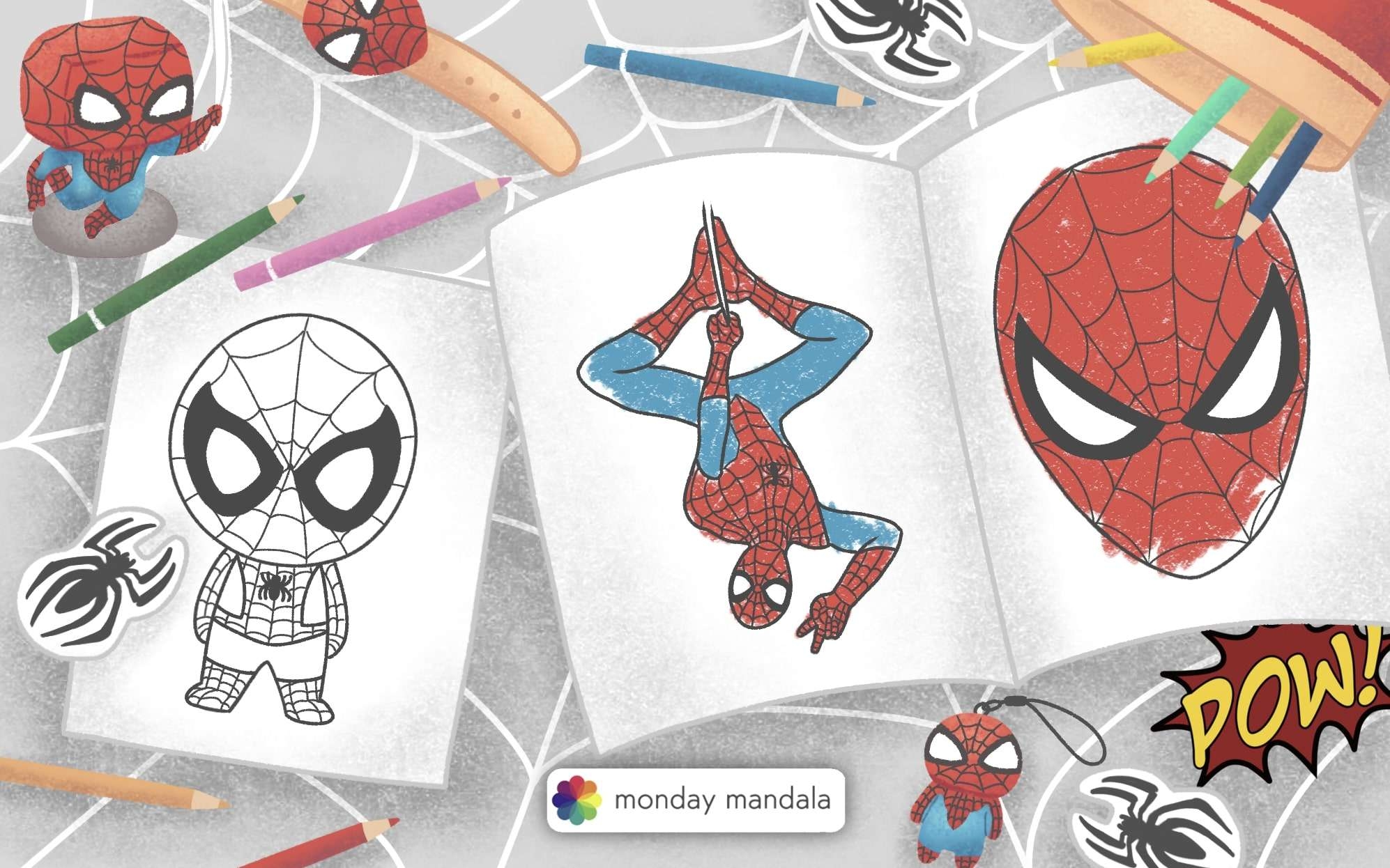 free printable spiderman colouring pages
