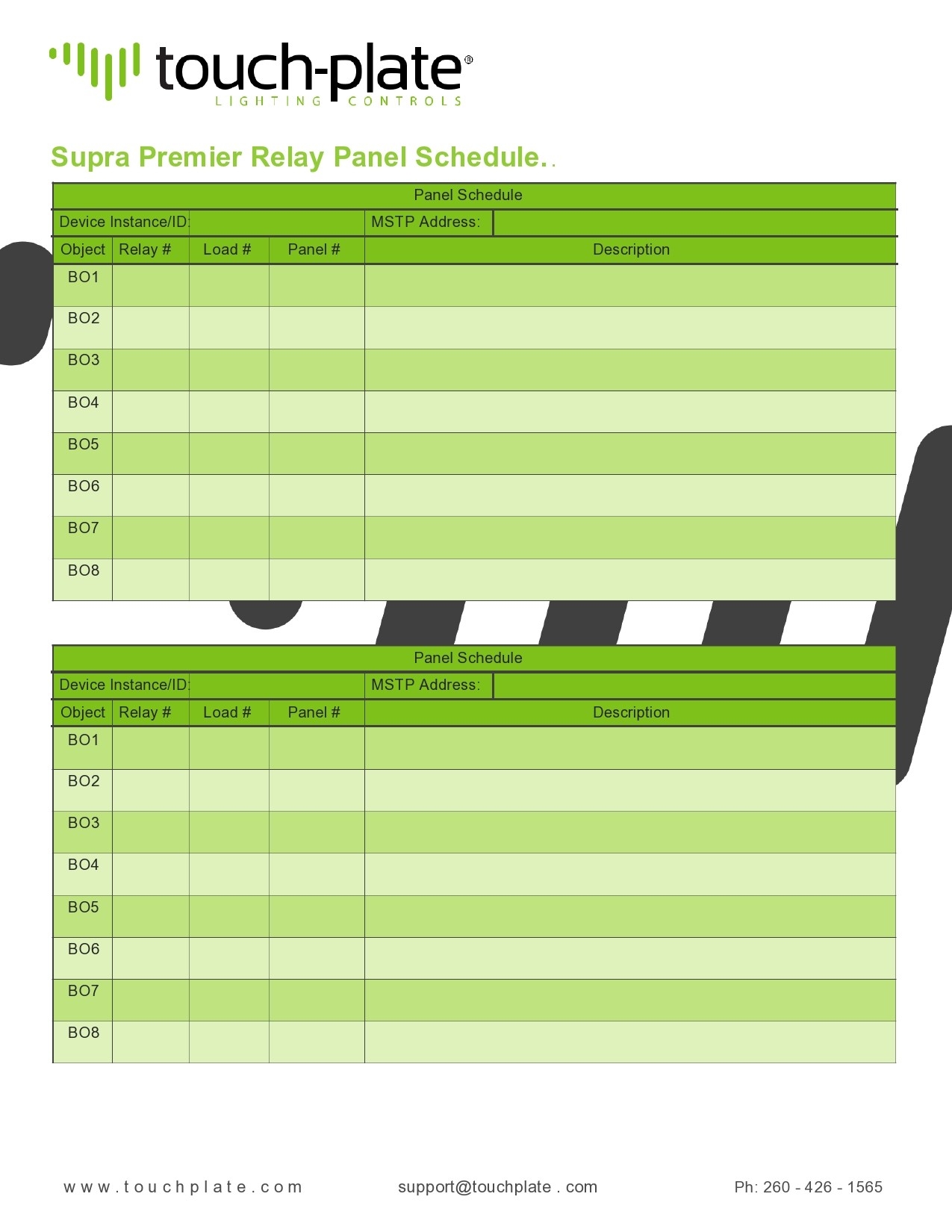 lighting schedule template