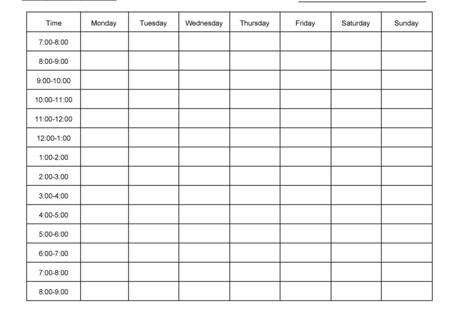 43 Effective Hourly Schedule Templates Excel Word PDF TemplateLab