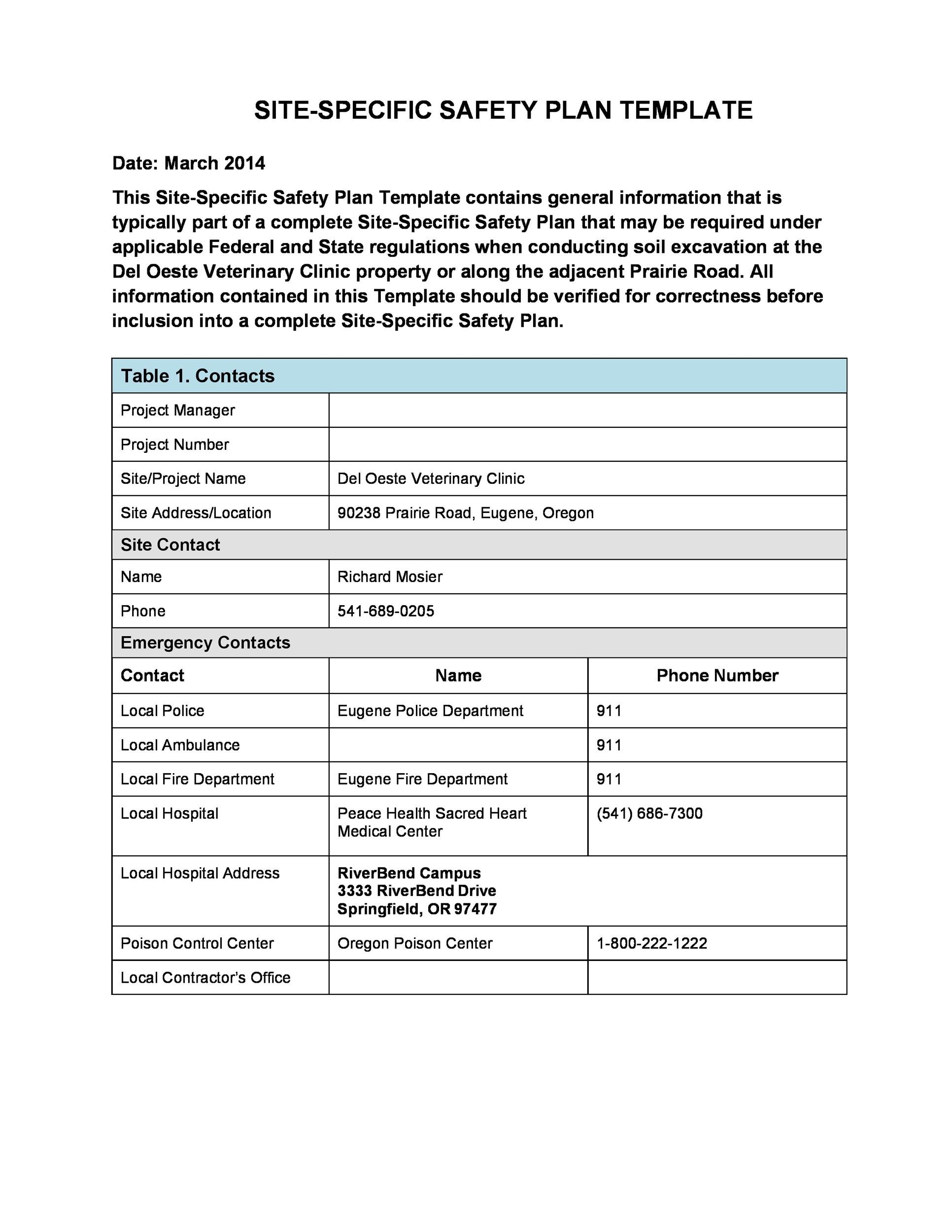 individual student safety plan template