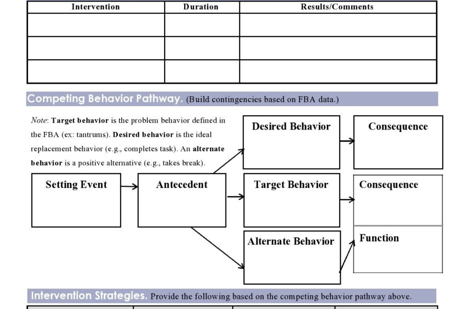 47 Useful Behavior Plan Templates BIP Examples TemplateLab