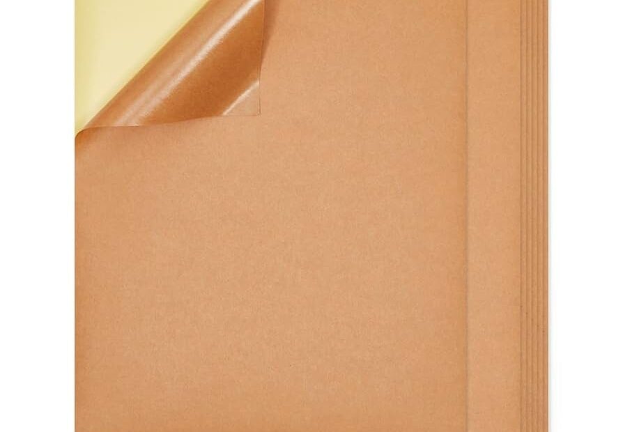 48 Pack Kraft Paper Sticker Paper Full Sheet Printable Brown Labels 8 5x11 In