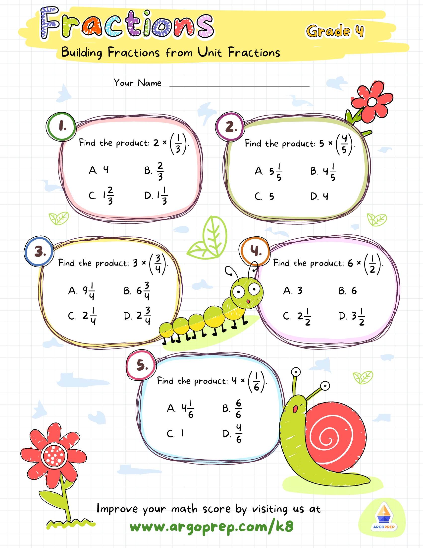multiplication of fractions worksheets