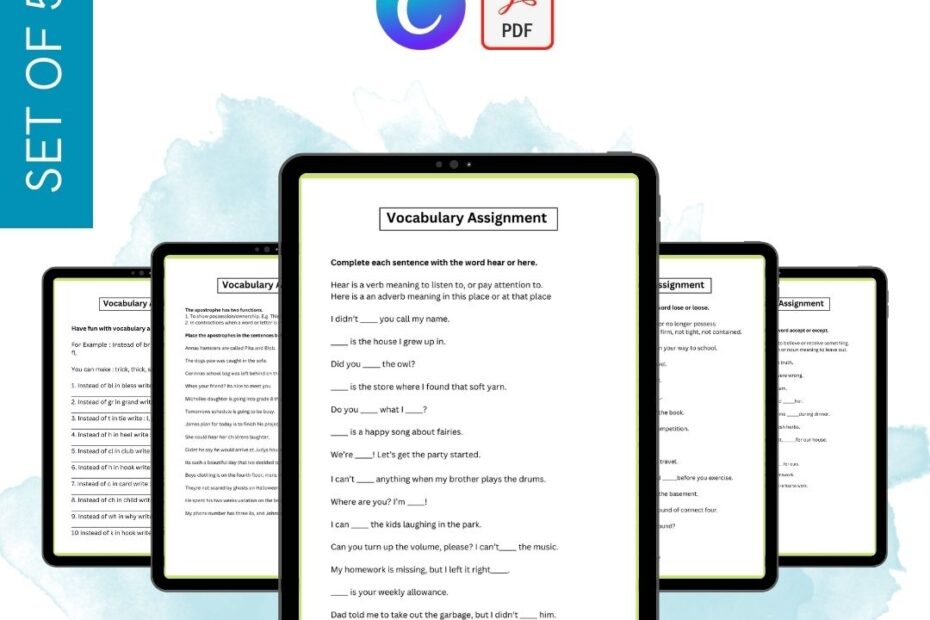4th Grade Vocabulary Worksheets Template Printable PDF Word