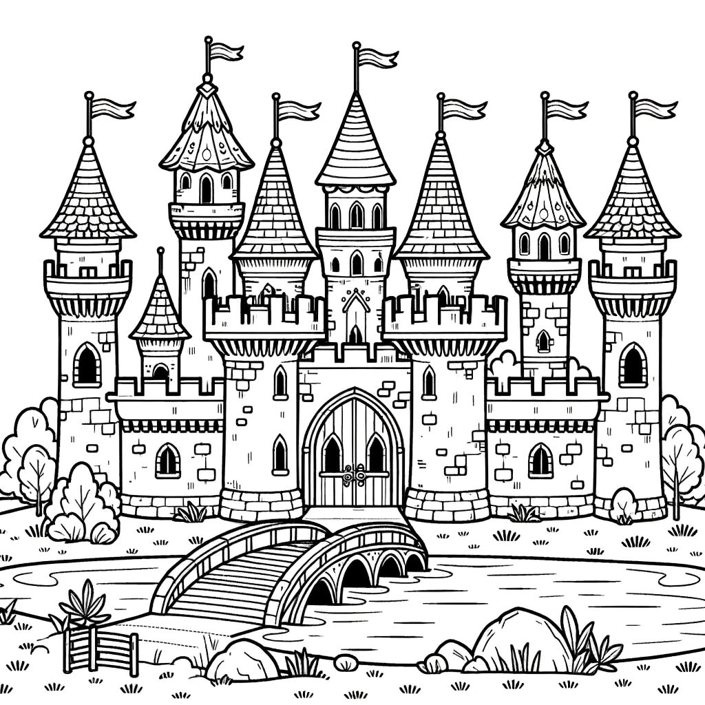 castle pictures to color