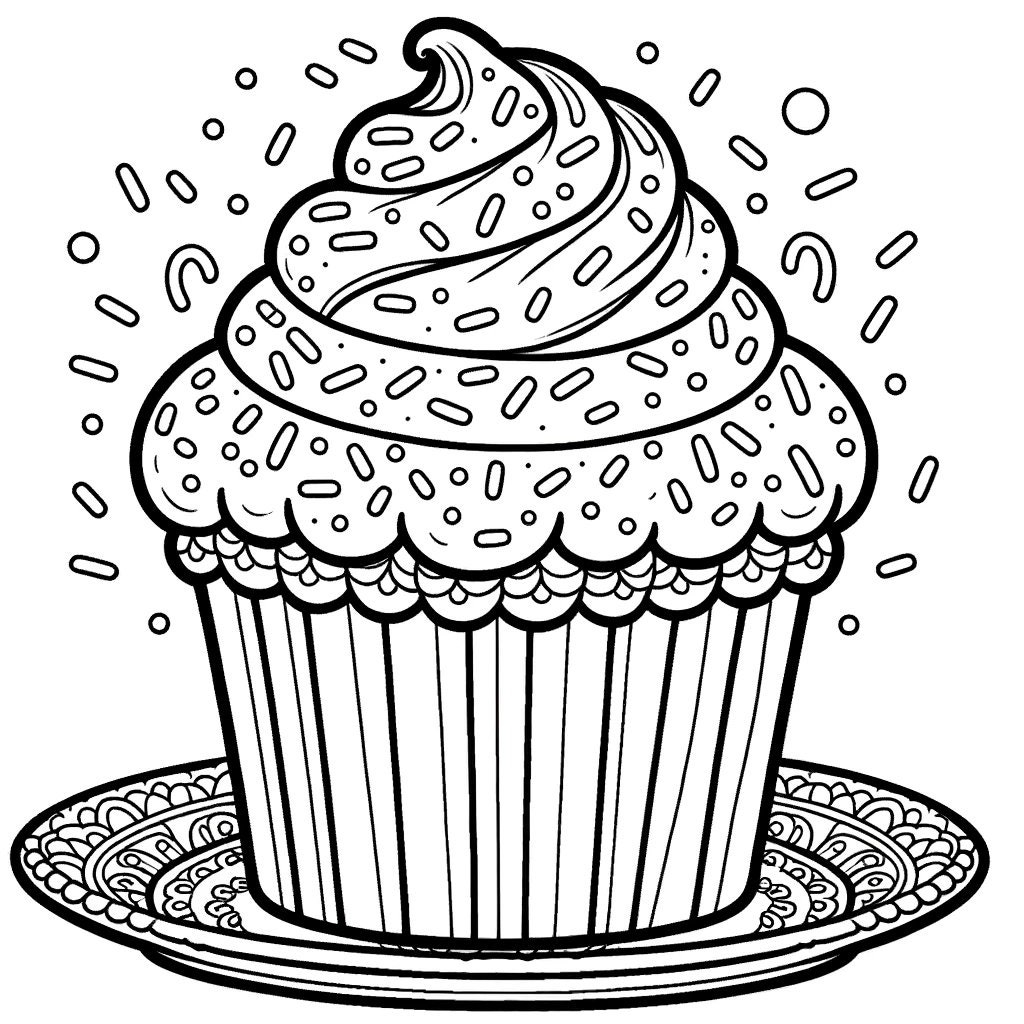 5 Cute Cupcake Coloring Pages Cupcake Coloring Pages Cake Coloring Pages Food Coloring Page Etsy Ireland