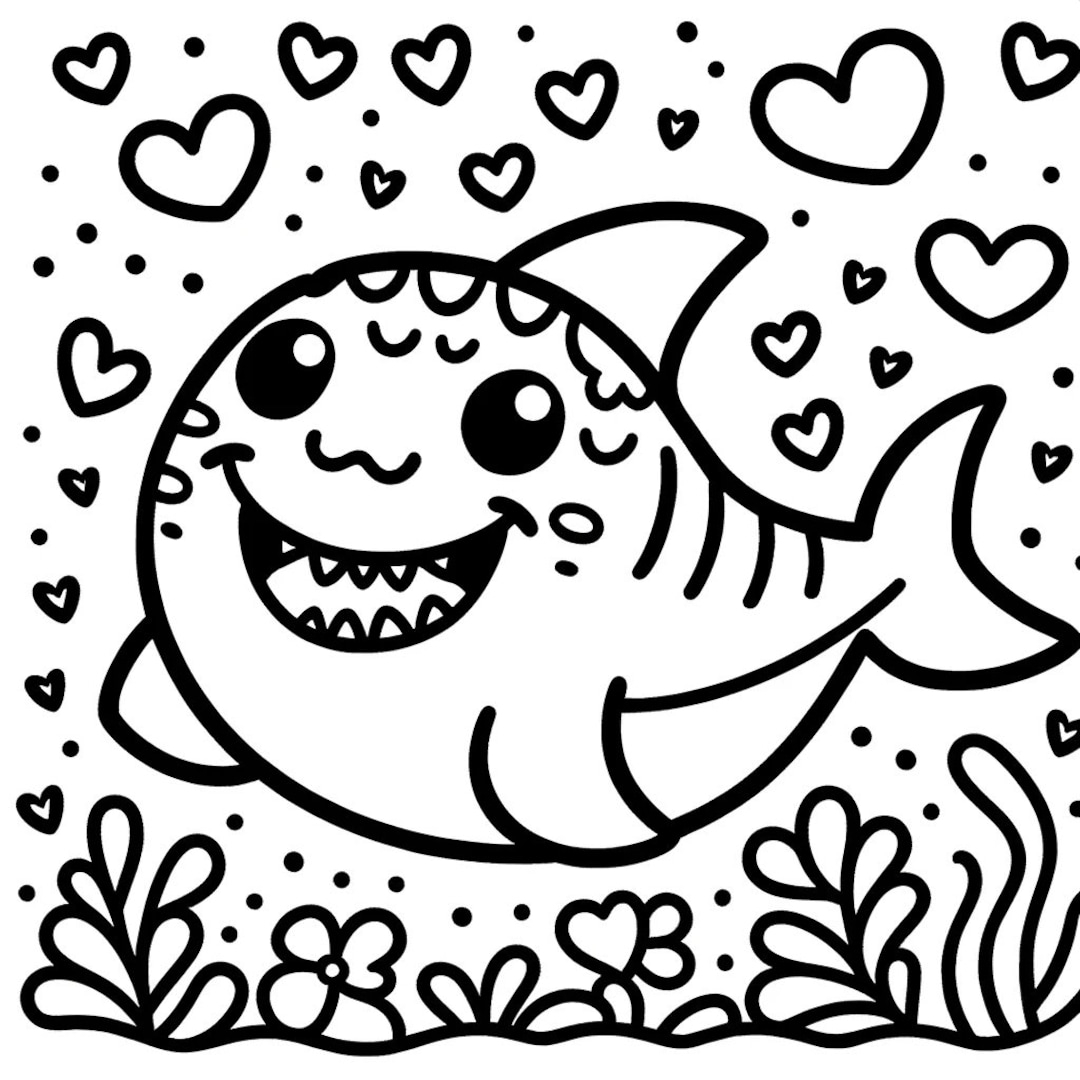 cute shark coloring pages