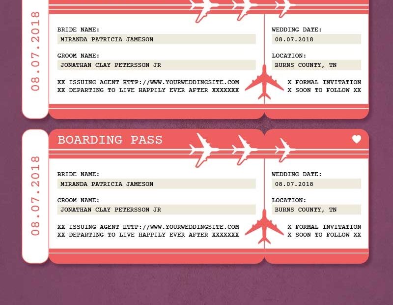 5 Free Boarding Pass Templates For Gifts Travel After Five