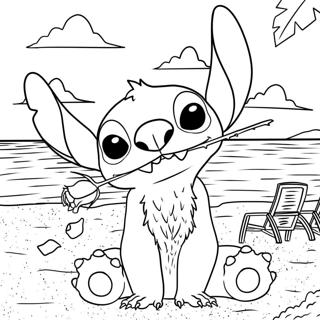 free printable stitch coloring pages