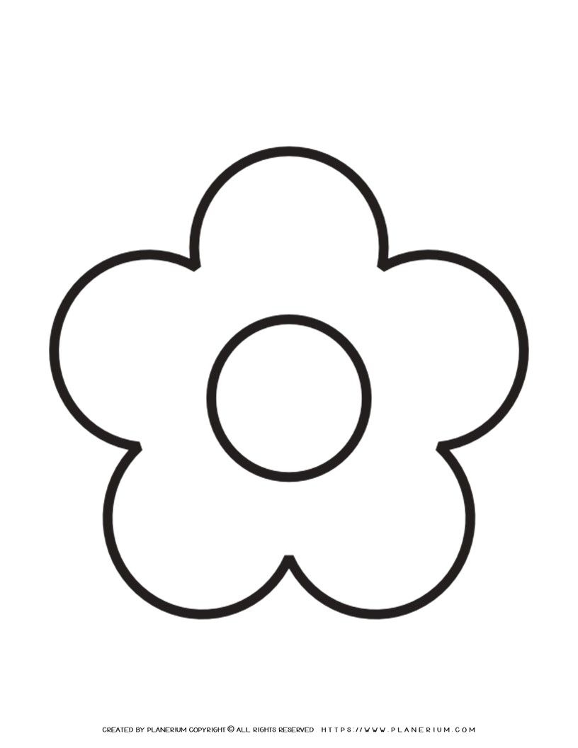 5 Petal Flower Template Printable Planerium