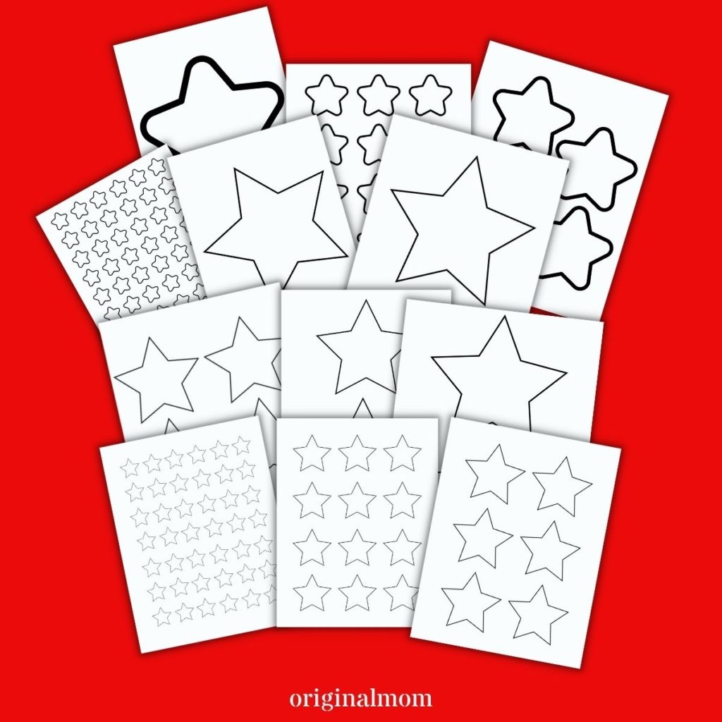5 Pointed Star Template Free Printable Small Medium Large 