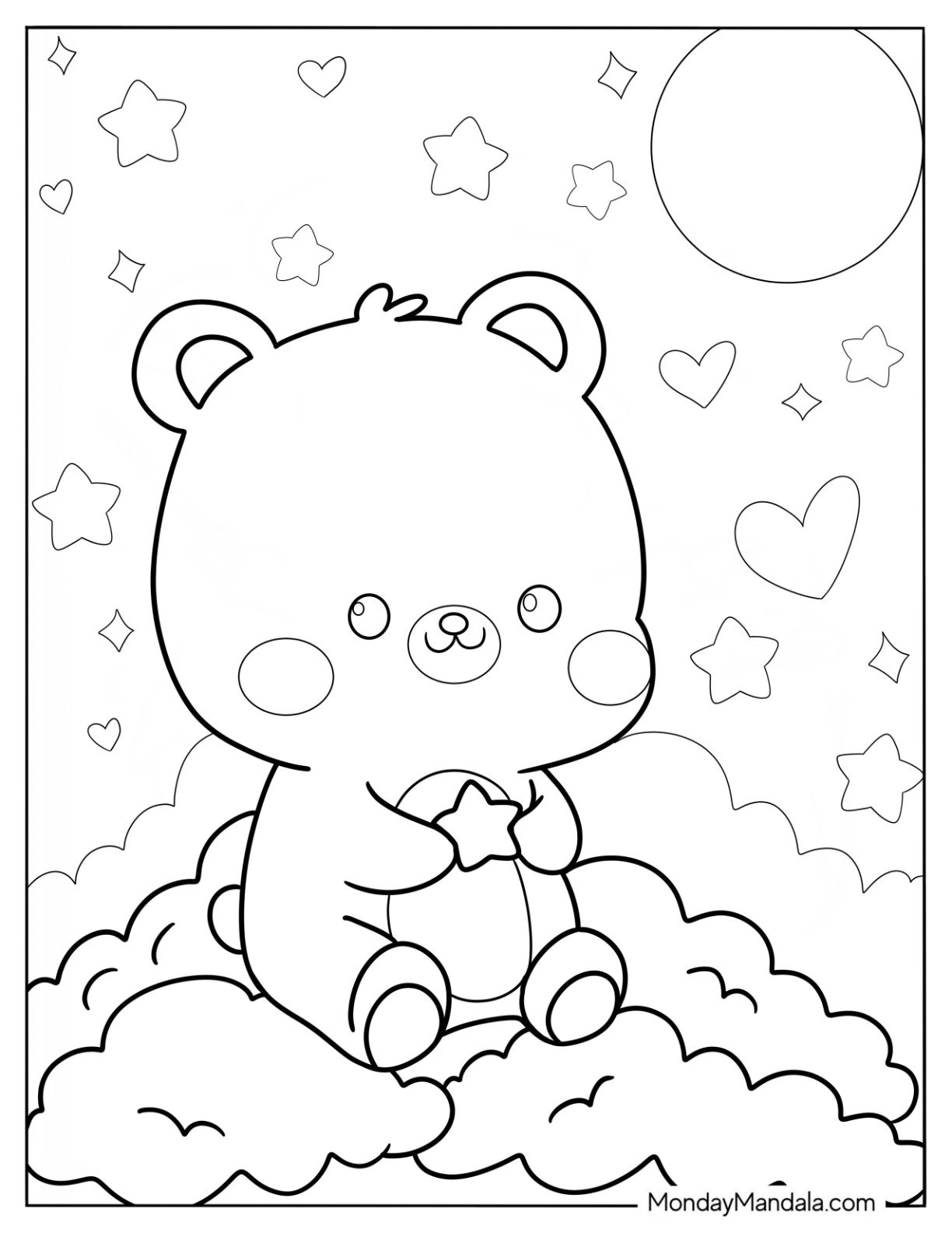 bear coloring pages tiktok