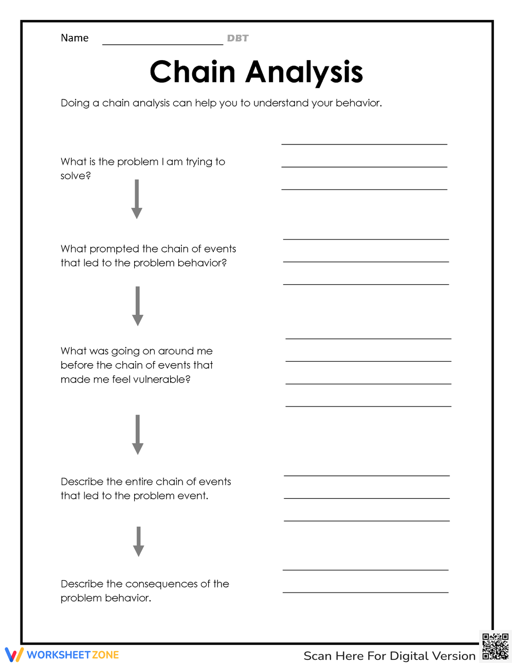 behavior chain analysis worksheet