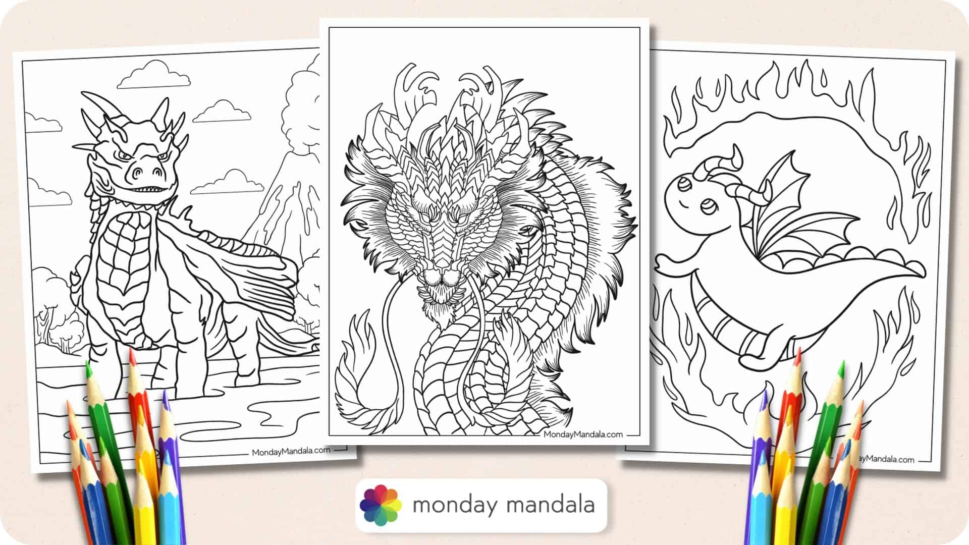 dragon printable coloring