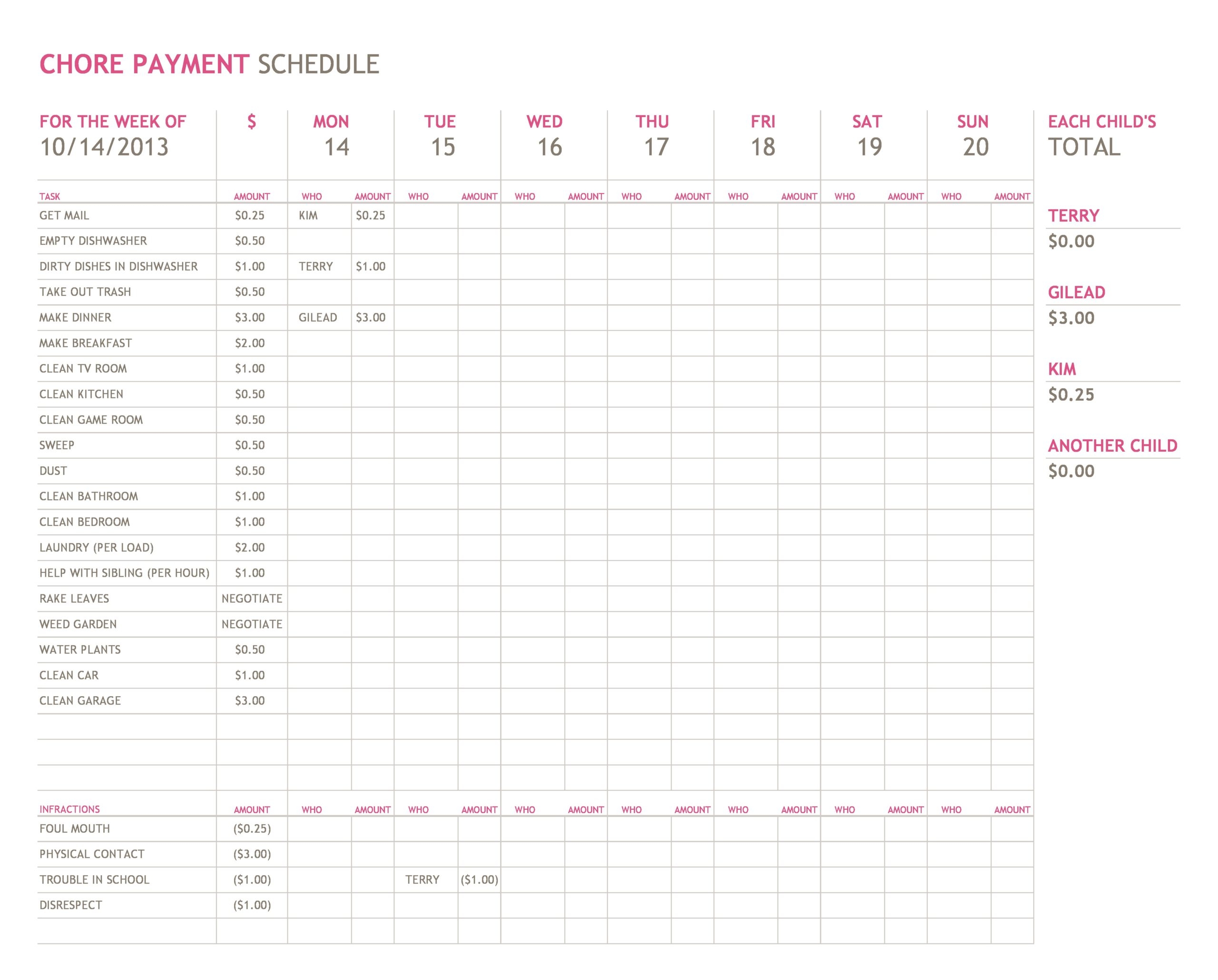 52 Free Payment Schedule Templates Excel Word TemplateLab