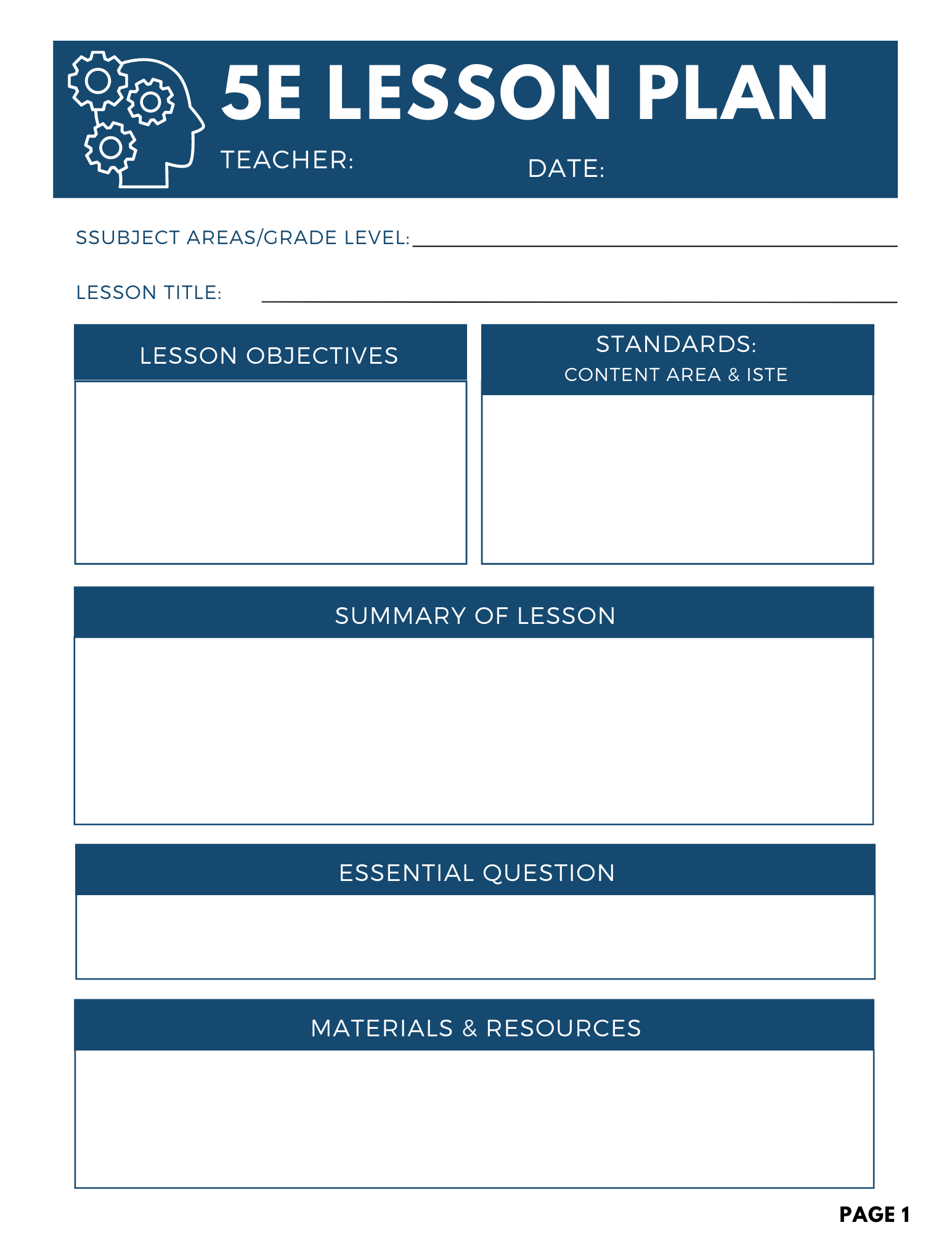 5E Computational Thinking Lesson Plan Template EDGEucating