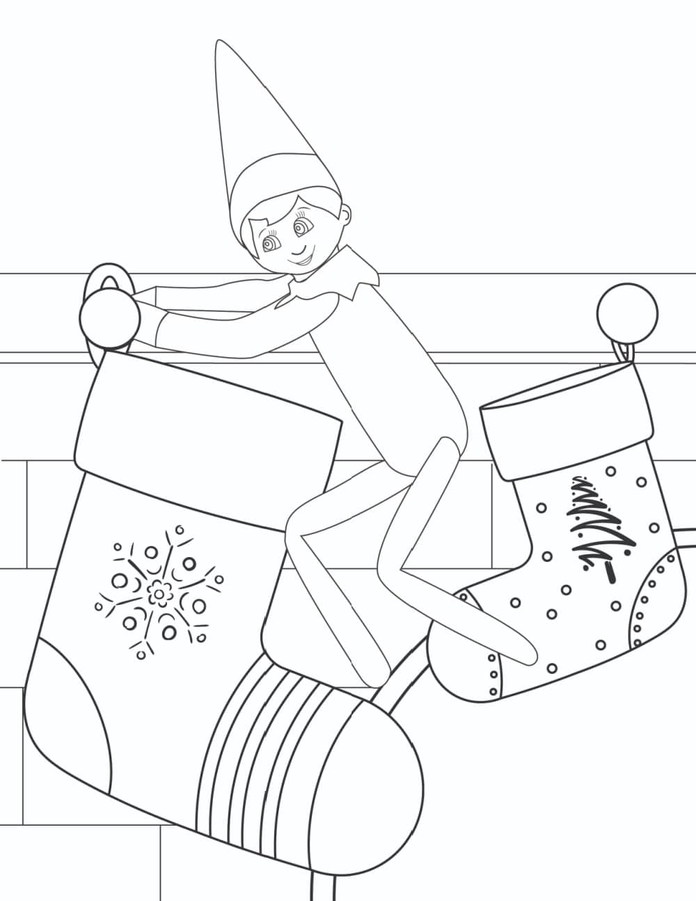 elf on the shelf printable coloring pages