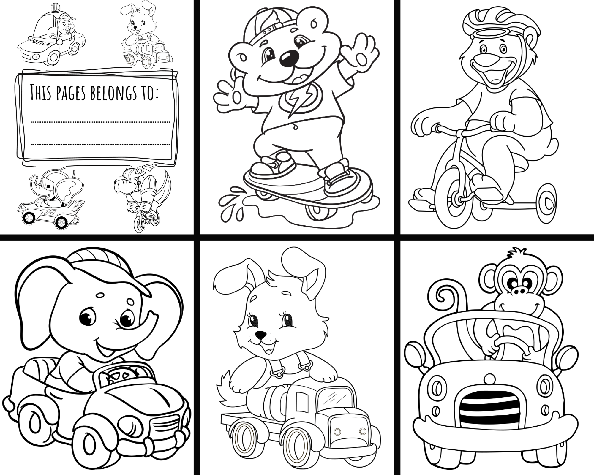 printable animals coloring