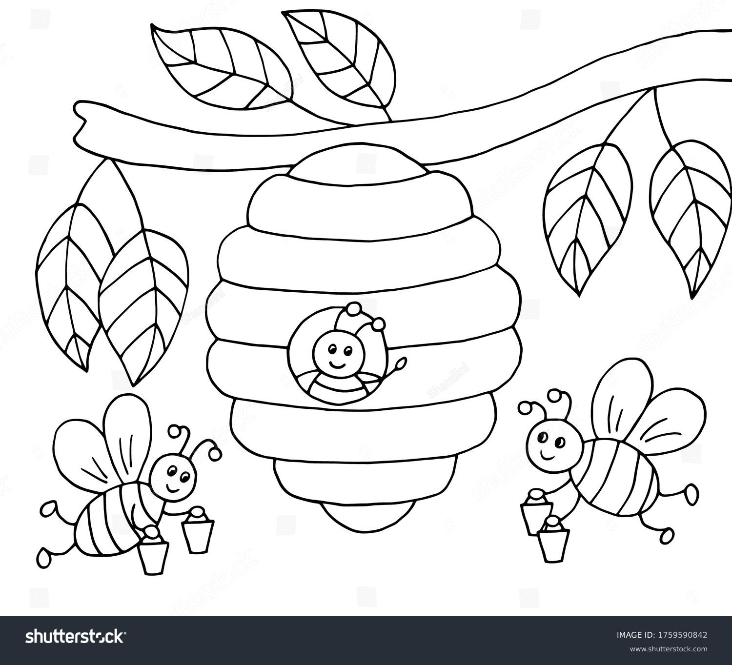 coloring pictures of bees