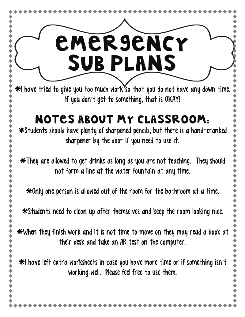 7 Emergency Sub Plans Ideas Emergency Sub Plans Substitute Teaching Sub Plans