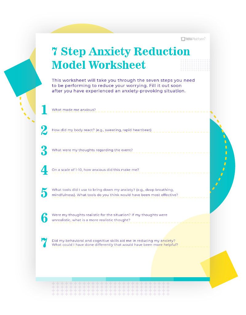 7 Step Anxiety Reduction Model Worksheet