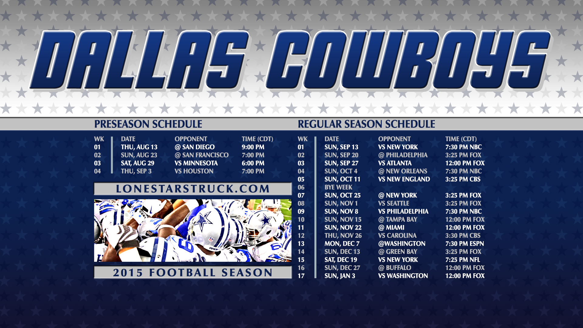  70 Dallas Cowboys Schedule Wallpapers 2015 WallpaperSafari