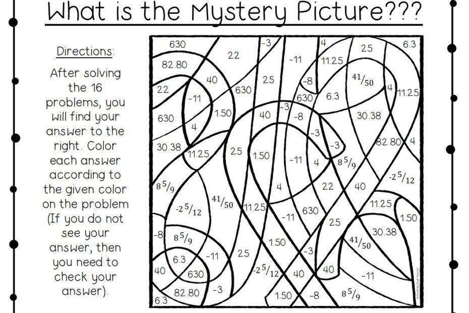 7th Grade Math End Of The Semester Coloring Worksheet