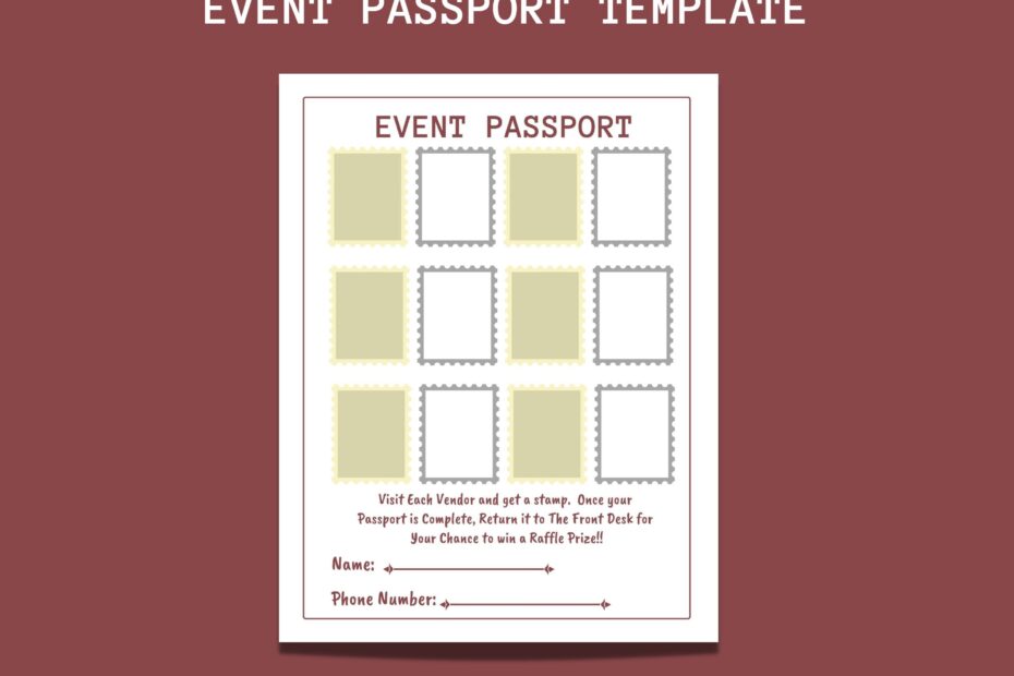 8 5 X 11 Printable digital Event Passport Template Edit In Adobe Acrobat Or In CANVA Free Instant Digital Download Great For Health Fairs Etsy