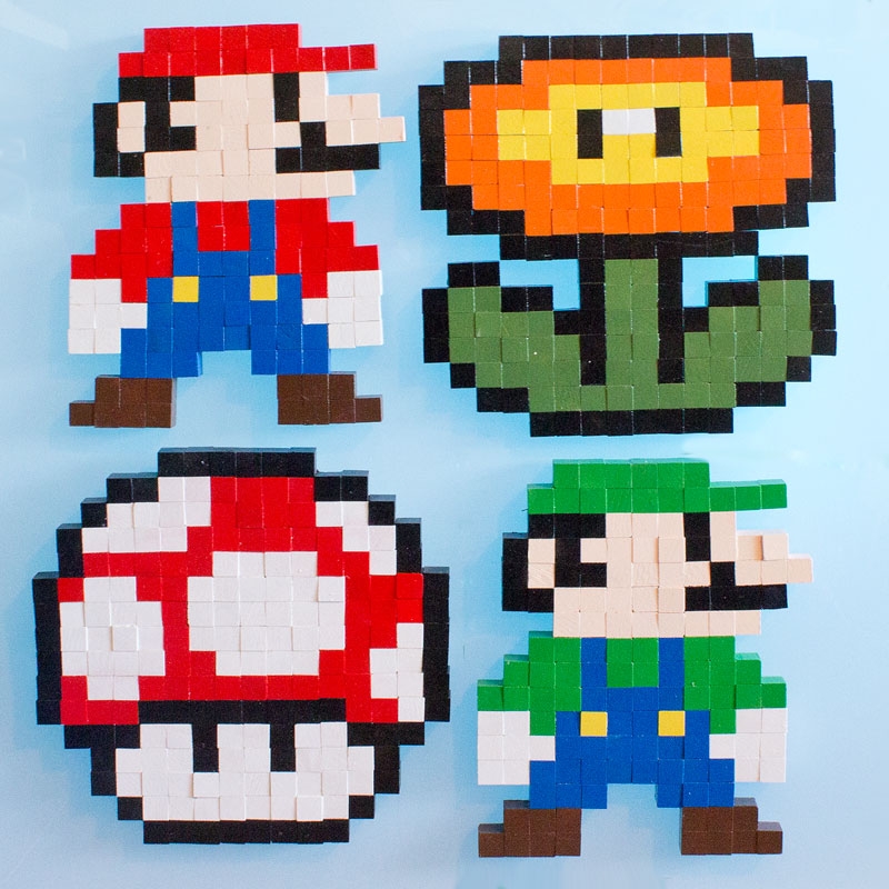 8 Bit Super Mario Brothers Pixel Art Free Pattern Chica And Jo