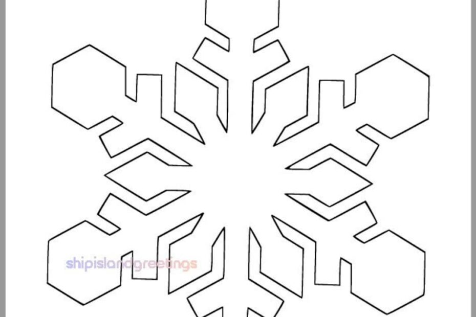 8 Inch Snowflake Template printable Snowflake winter Crafts christmas Decor holiday Party classroom Decor kids Crafts diy Snowflake Cutout Etsy