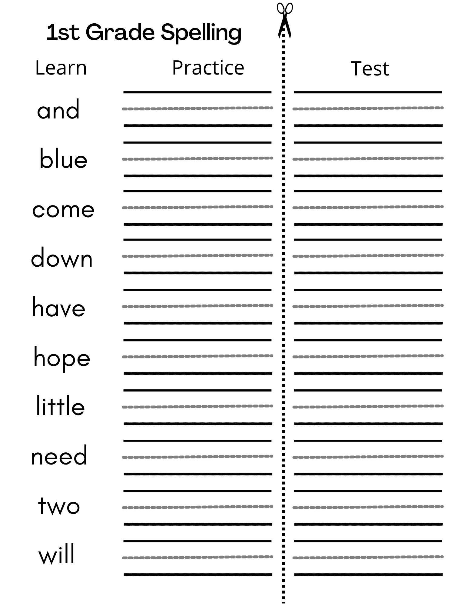 1st grade writing worksheets